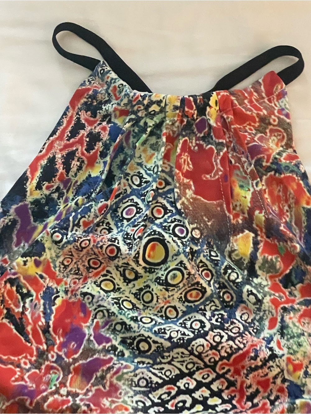 Colorful Abstract Print Halter Camisole